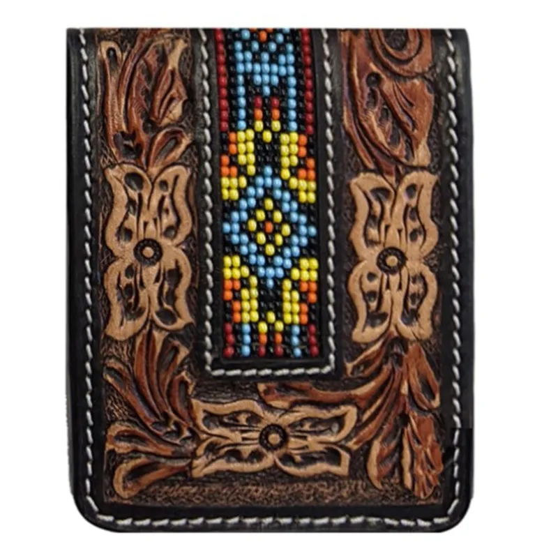 Twisted X Beaded Front Pocket Wallet made by Western Edge