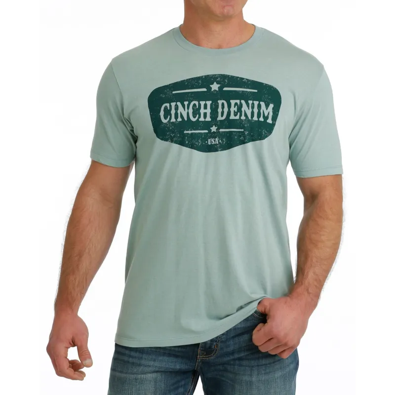 Cinch Men's Turquoise Logo Tee sold by Western Edge