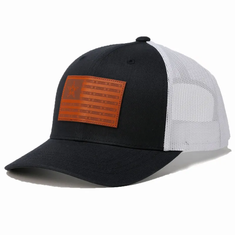 Cinch Leather Flag Patch Cap made by Cinch