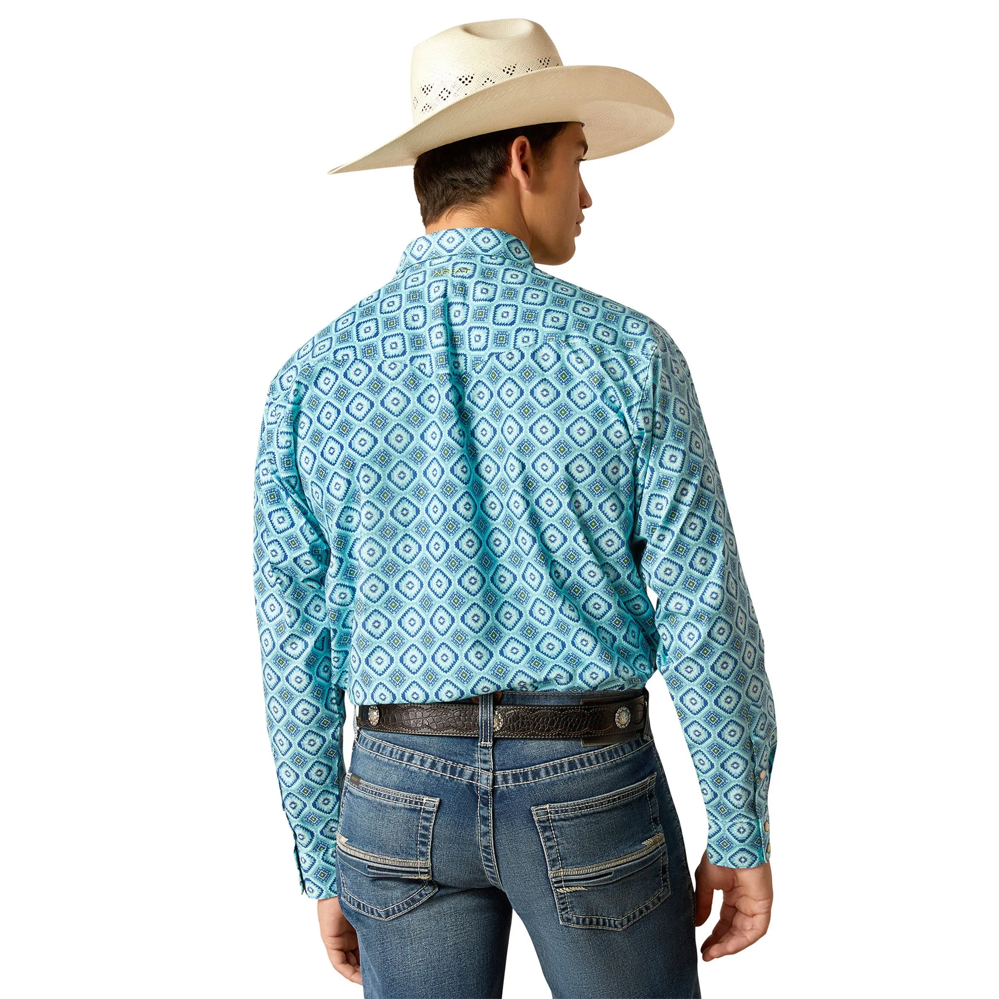 Ariat Men's Turquoise Geo Print Shirt sold by Western Edge product image thumbnail 2