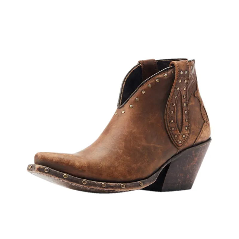 Ariat Women's Distressed Brown Greeley Short Booties made by Ariat