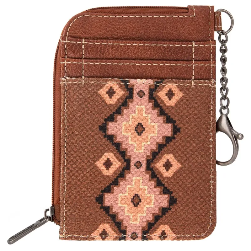 Wrangler Brown Aztec Zip Card Case made by Wrangler
