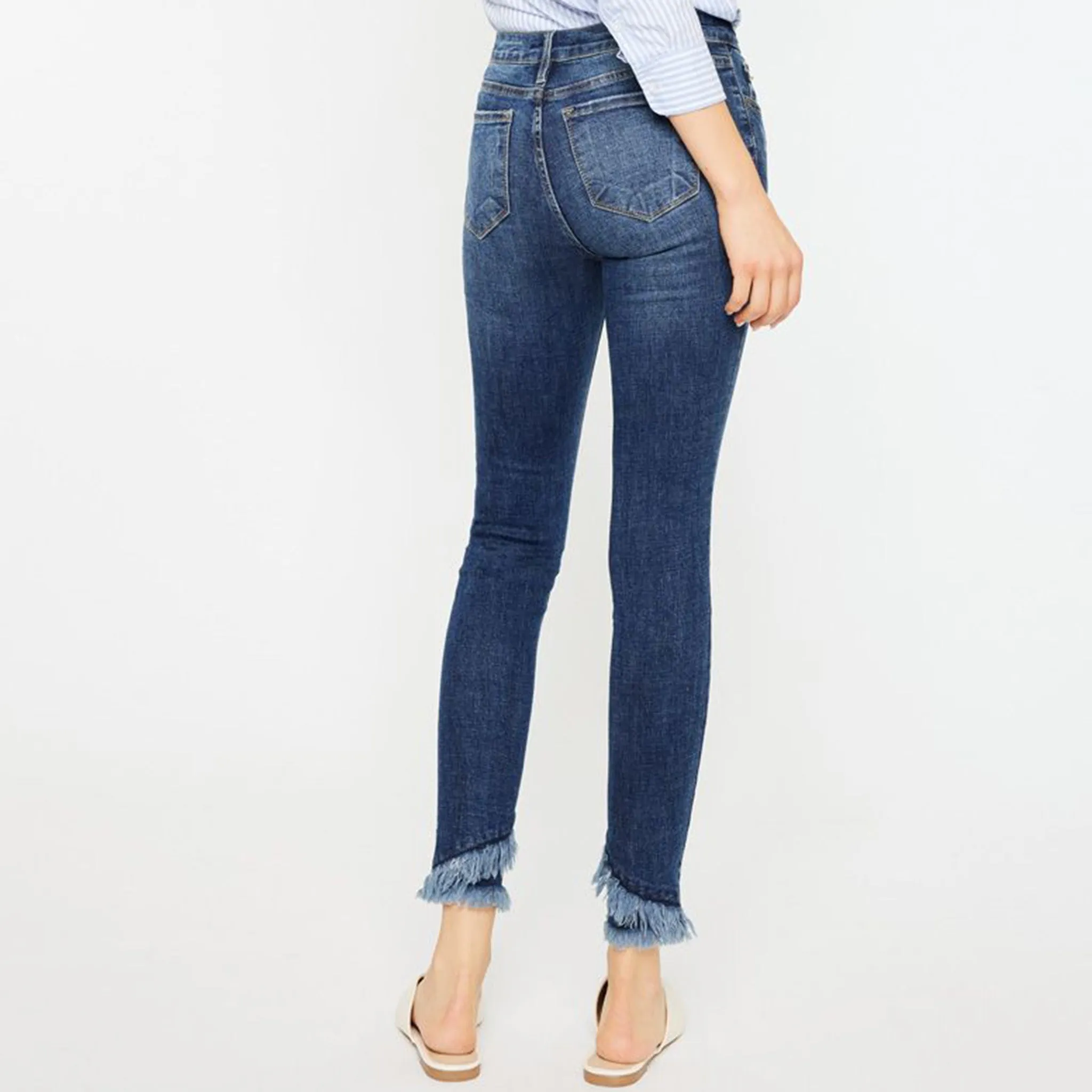 KanCan Women's Mid-Rise Frayed Ankle Skinny Jeans sold by Western Edge product image thumbnail 3