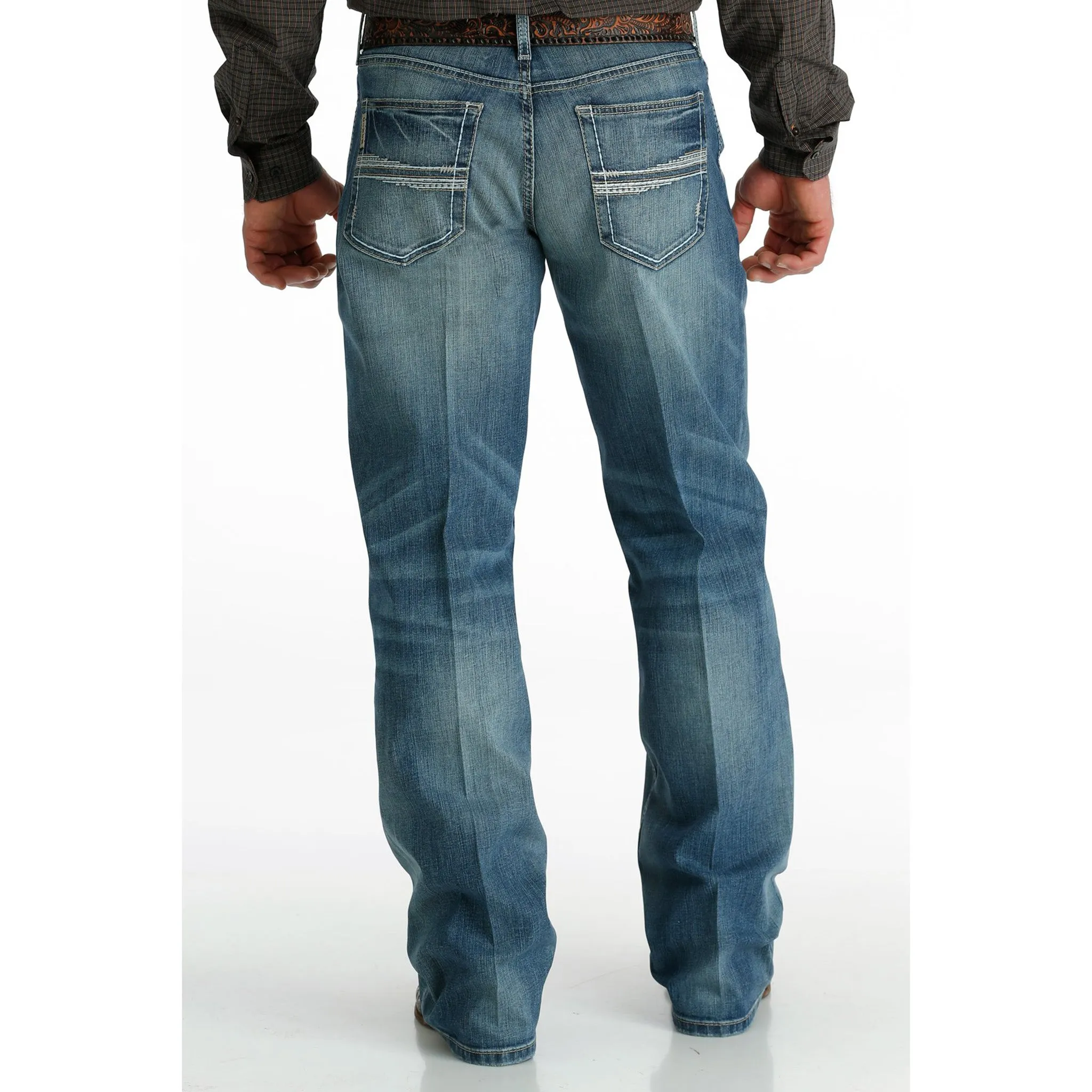 Cinch Men's Med Stone Wash Heavy Stitch Grant Jeans sold by Western Edge