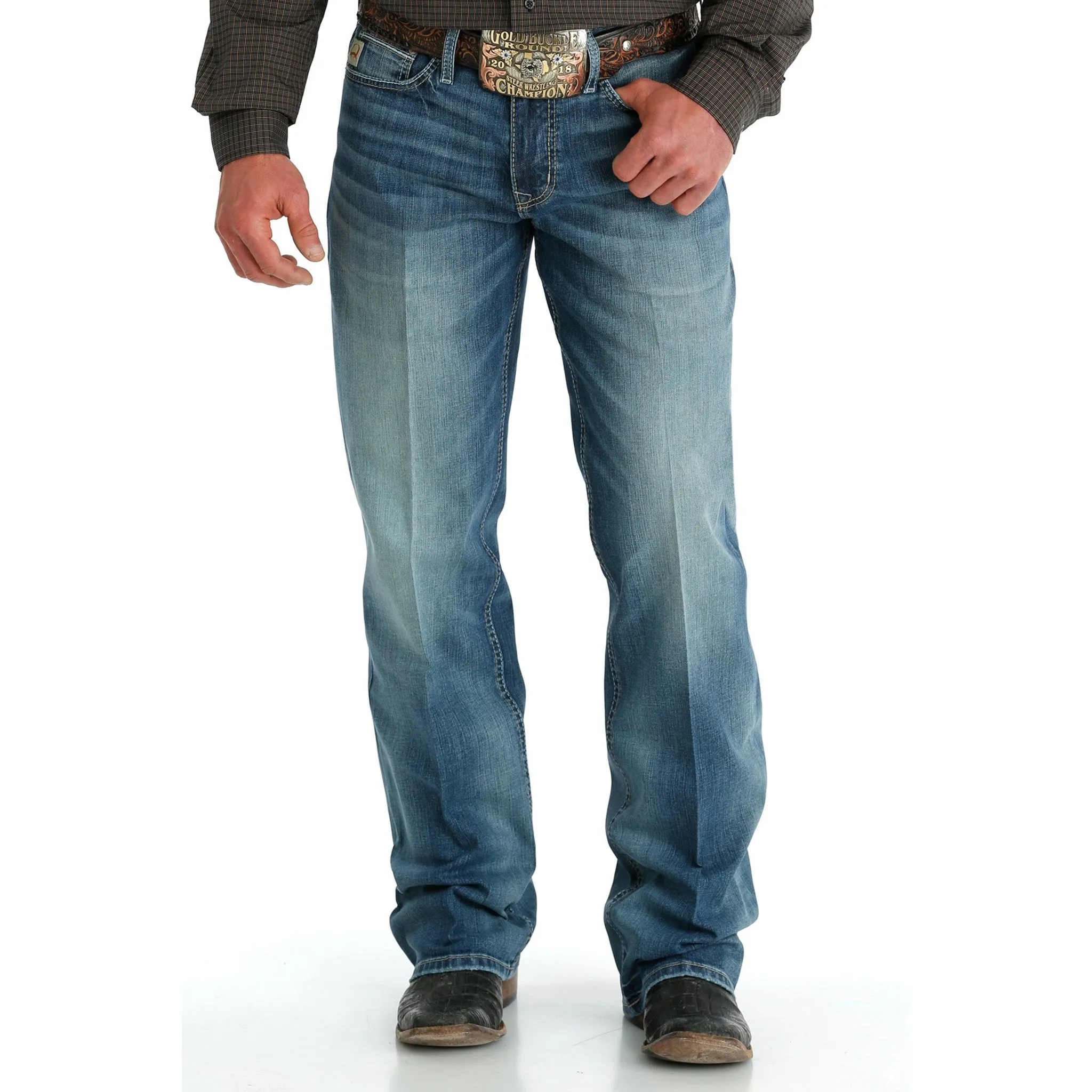 Cinch Men's Med Stone Wash Heavy Stitch Grant Jeans sold by Western Edge product image thumbnail 2
