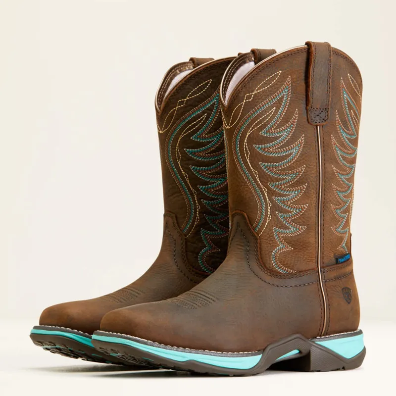 Ariat Women's Brown/Turquoise Anthem H2O Boots made by Ariat