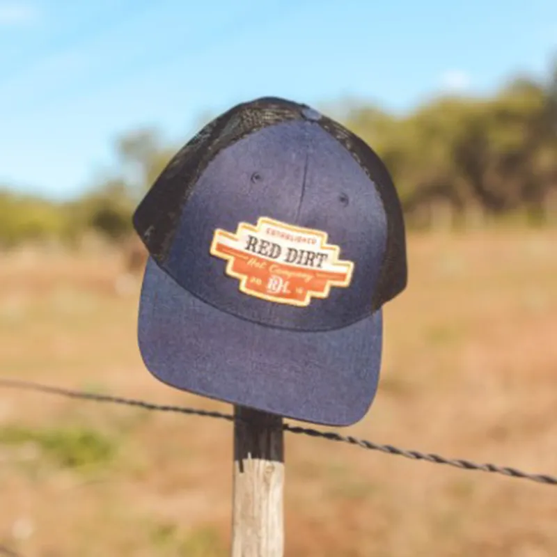 Red Dirt Navy Road Block Cap made by Western Edge