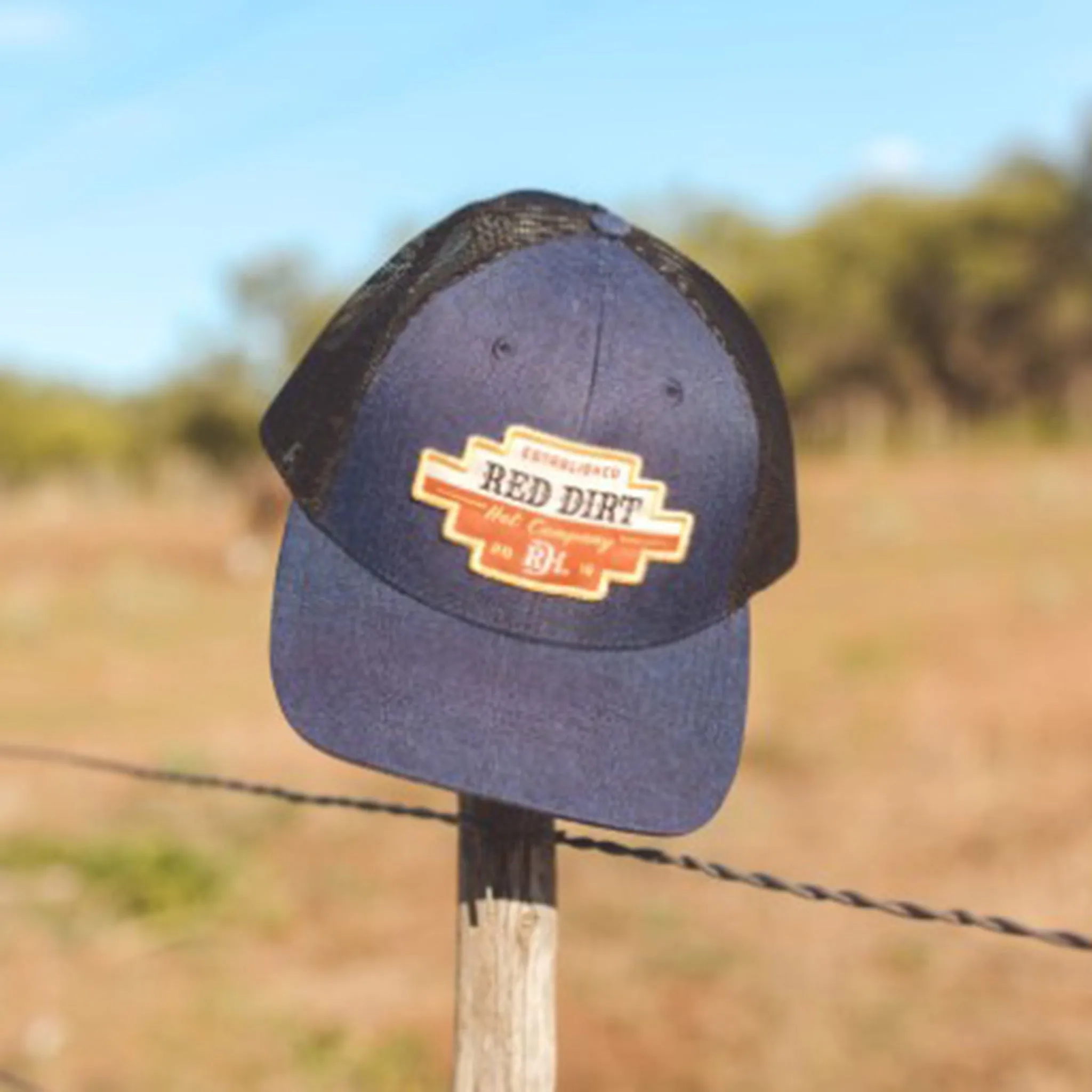 Red Dirt Navy Road Block Cap sold by Western Edge