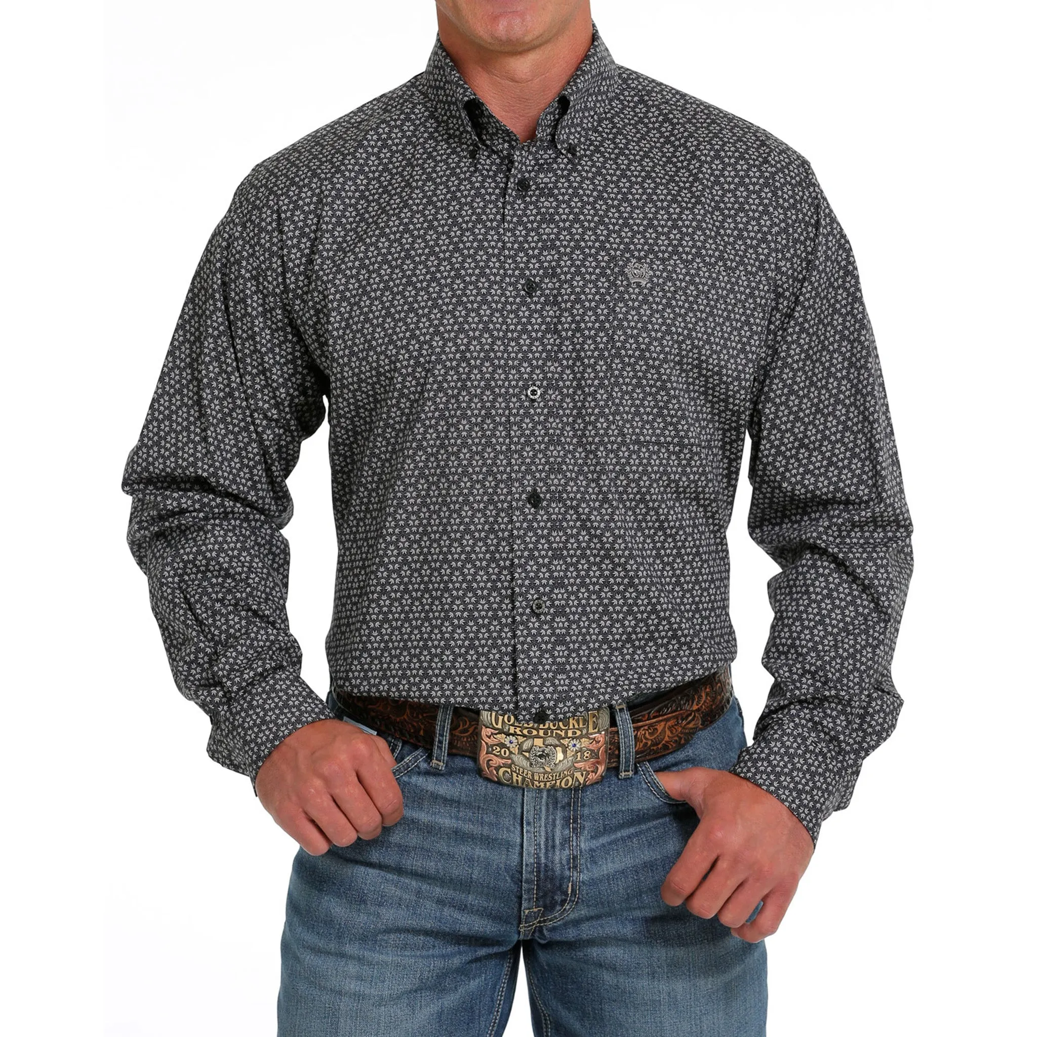 Cinch Men's Black Print Long Sleeve sold by Western Edge