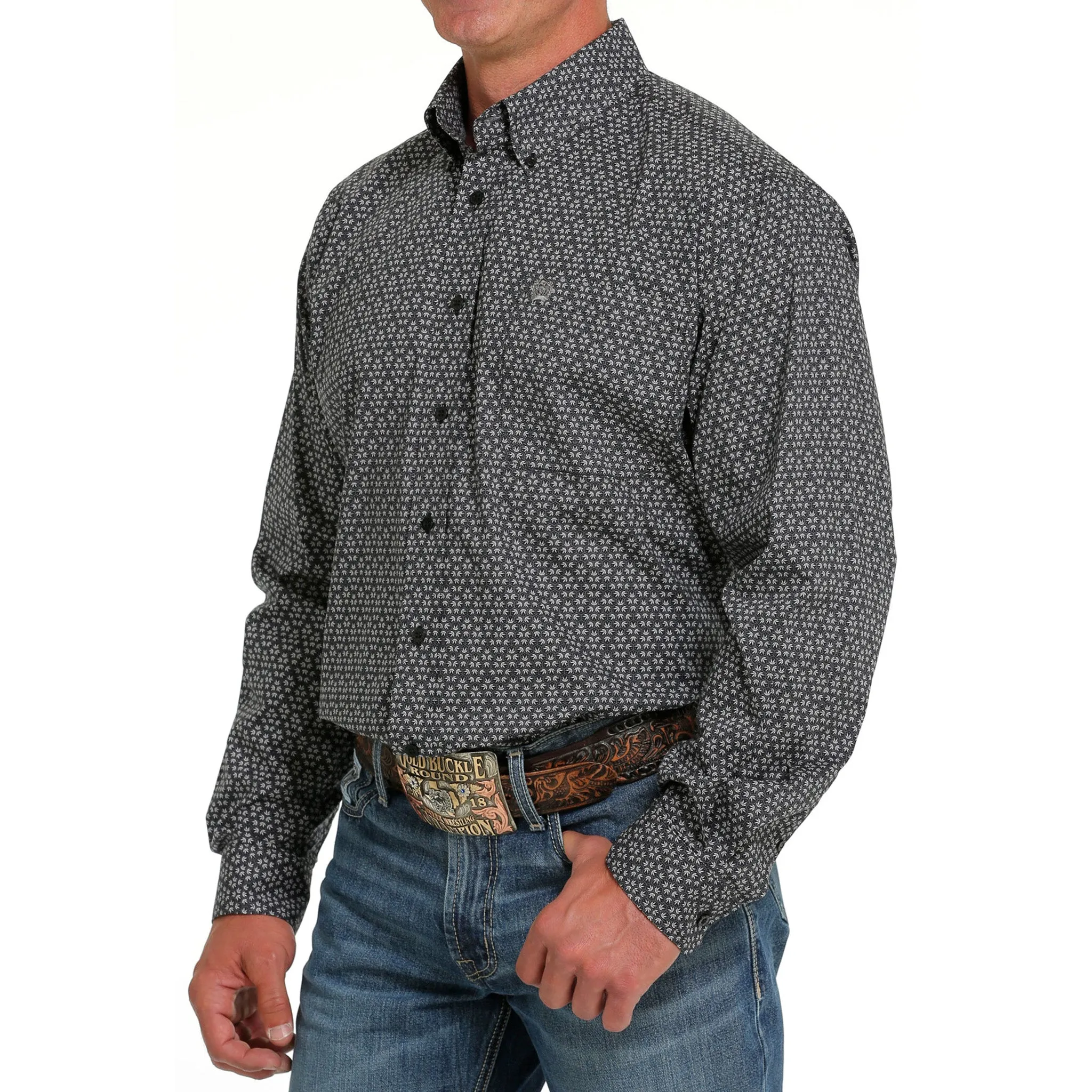 Cinch Men's Black Print Long Sleeve sold by Western Edge product image thumbnail 3