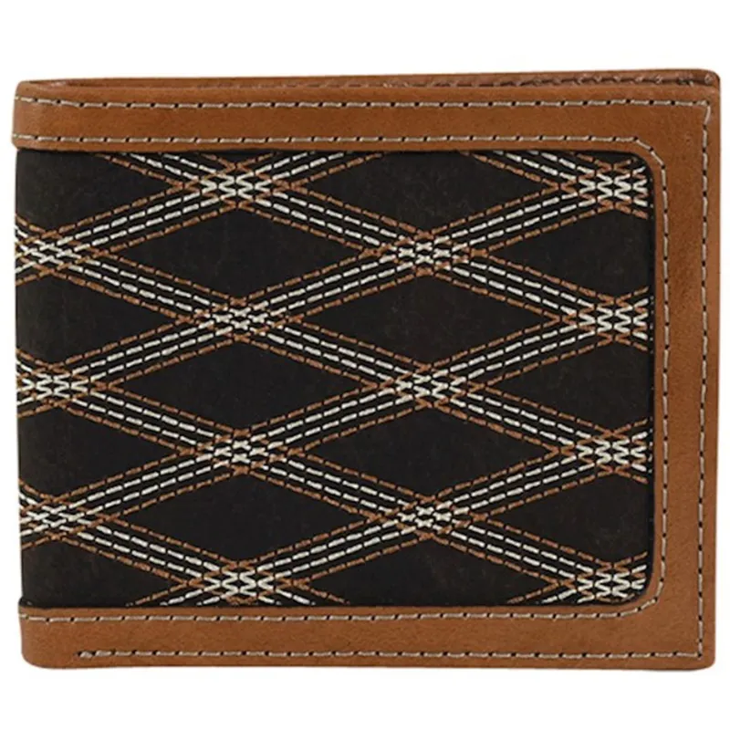 Justin Men's Slim Bifold Crisscross Wallet made by Justin Boots