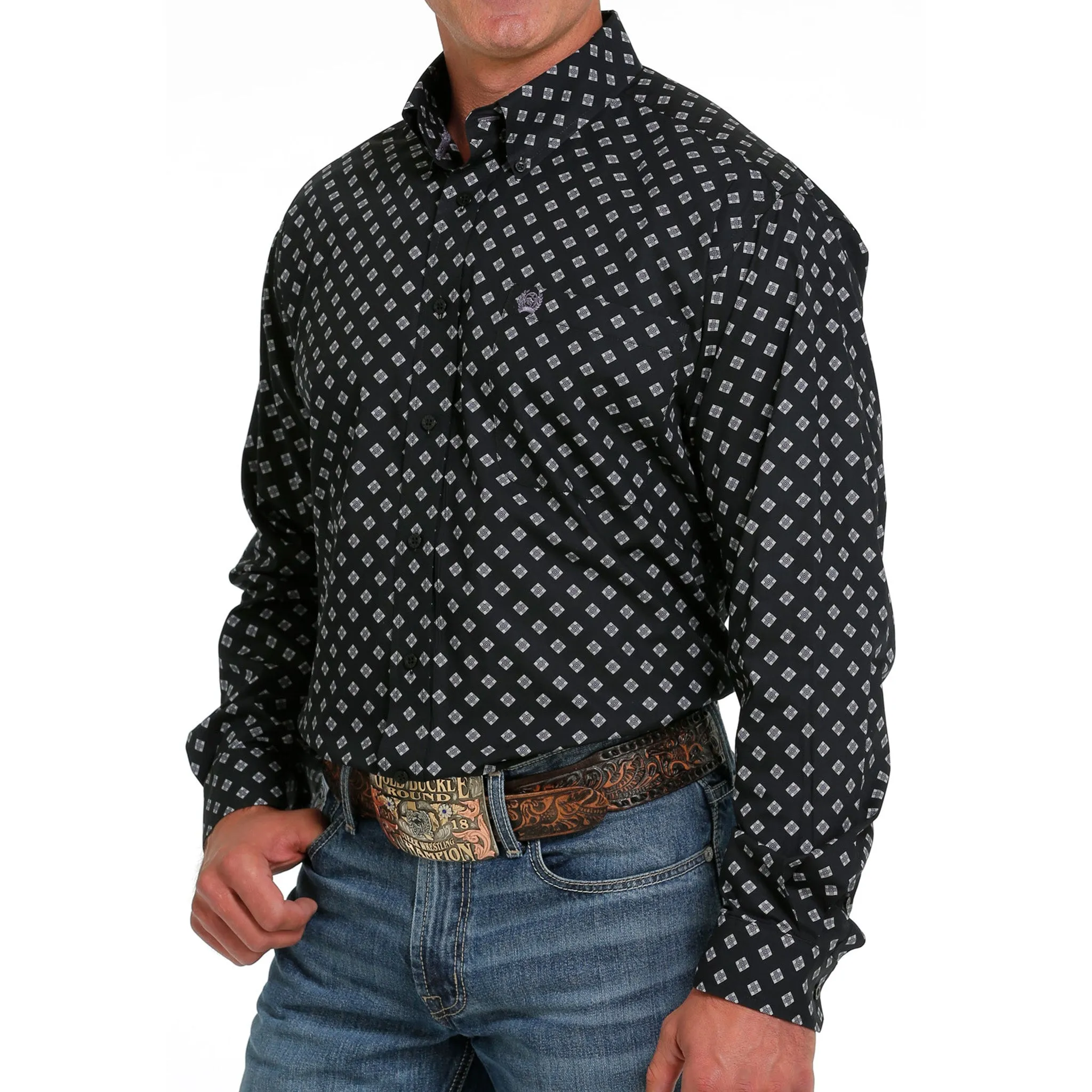 Cinch Men's Black Diamond Print sold by Western Edge product image thumbnail 3
