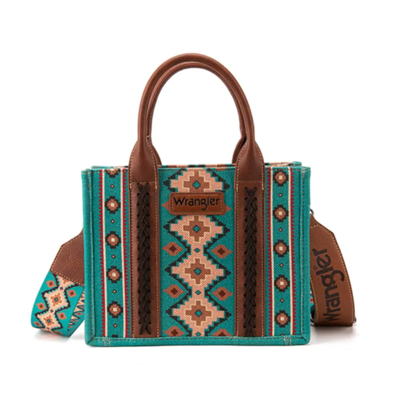 Wrangler Turquoise Southwest Small Crossbody Tote sold by Western Edge