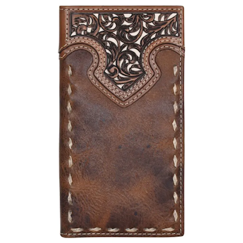 Justin Men's Tooled Rodeo Wallet made by Justin Boots