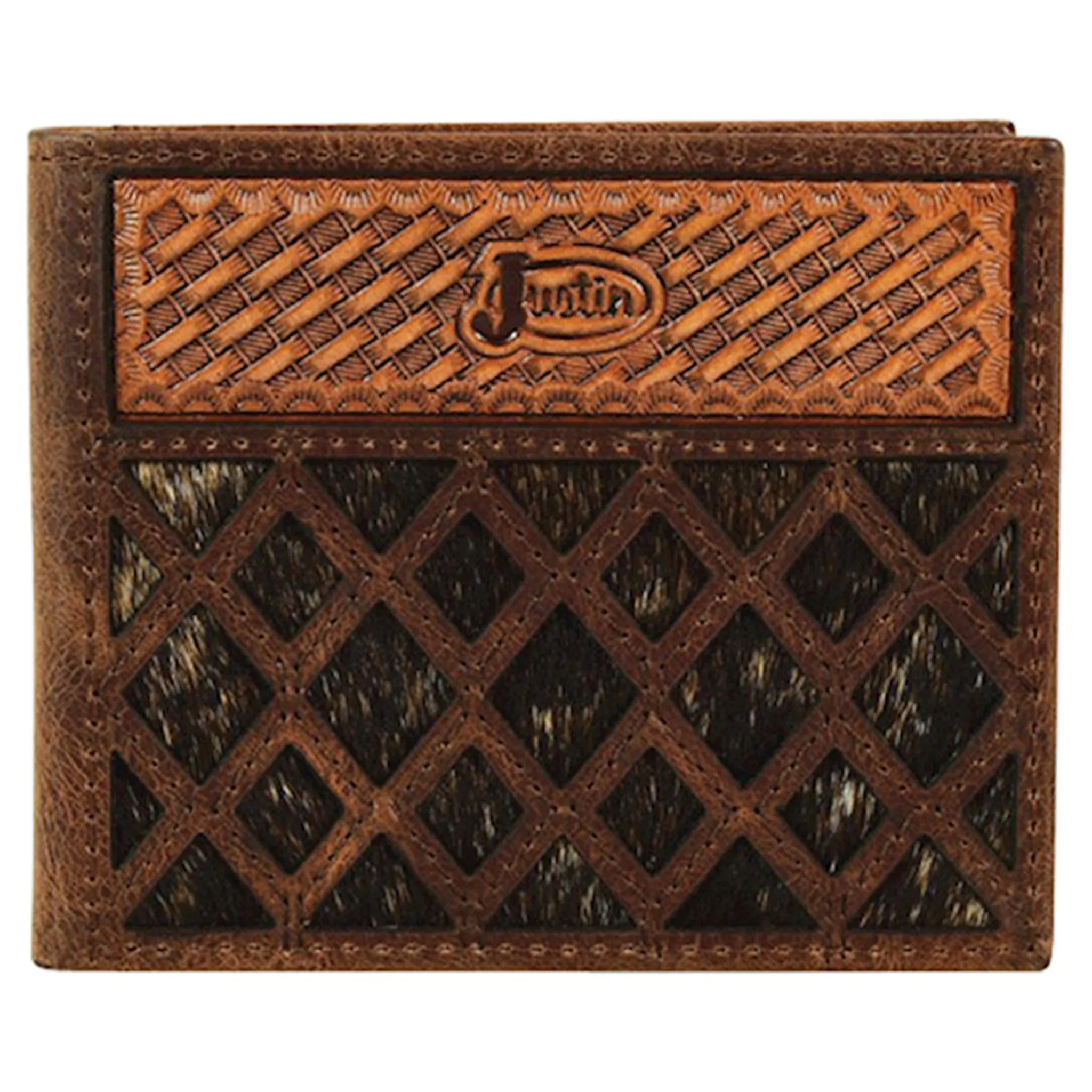 Justin Men's Brindle Inlay Bifold sold by Western Edge