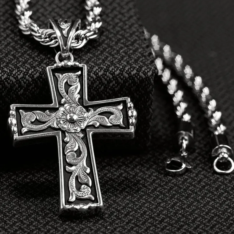 Twister Men's Scroll Cross Necklace made by Twister