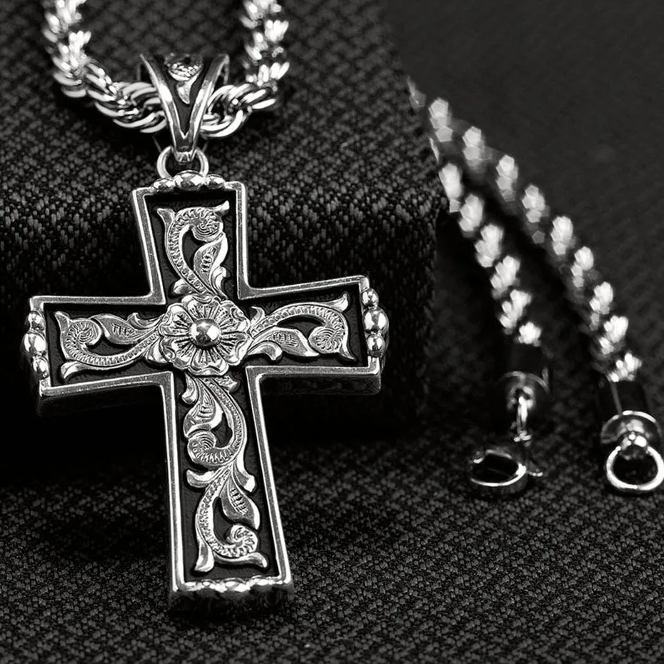 Twister Men's Scroll Cross Necklace sold by Western Edge