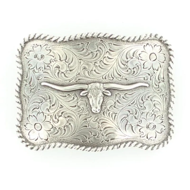 Nocona Men's Rectangle Longhorn Buckle made by Nocona