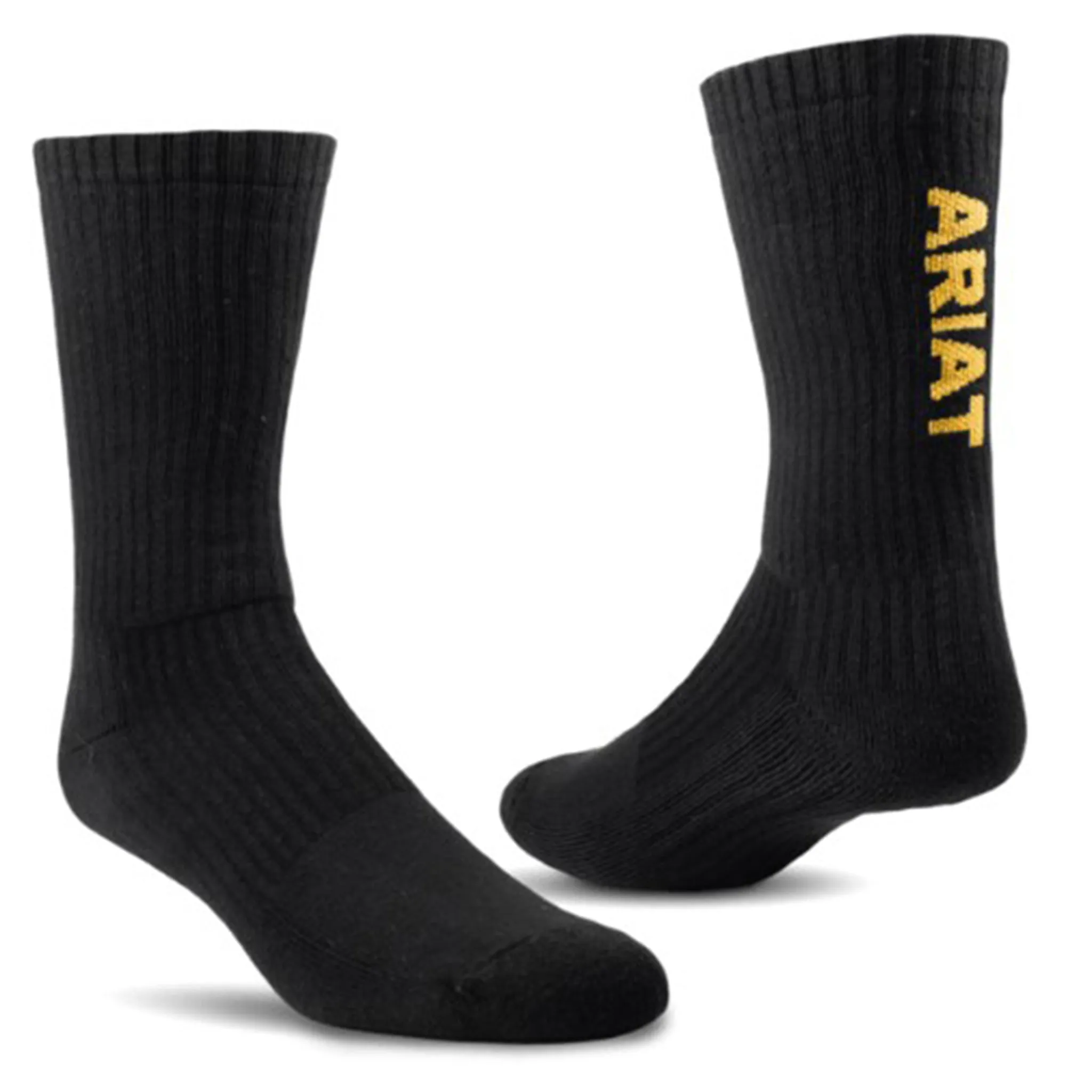 Ariat Black Crew 3 Pack Socks sold by Western Edge