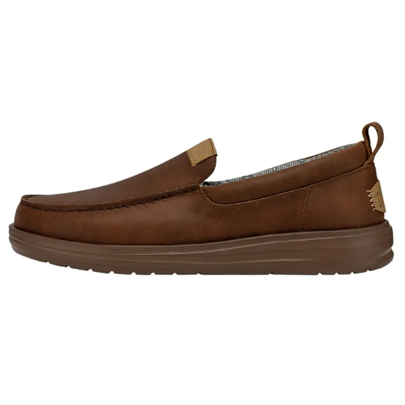 Hey Dude Wally Grip Moc Leather Brown sold by Western Edge