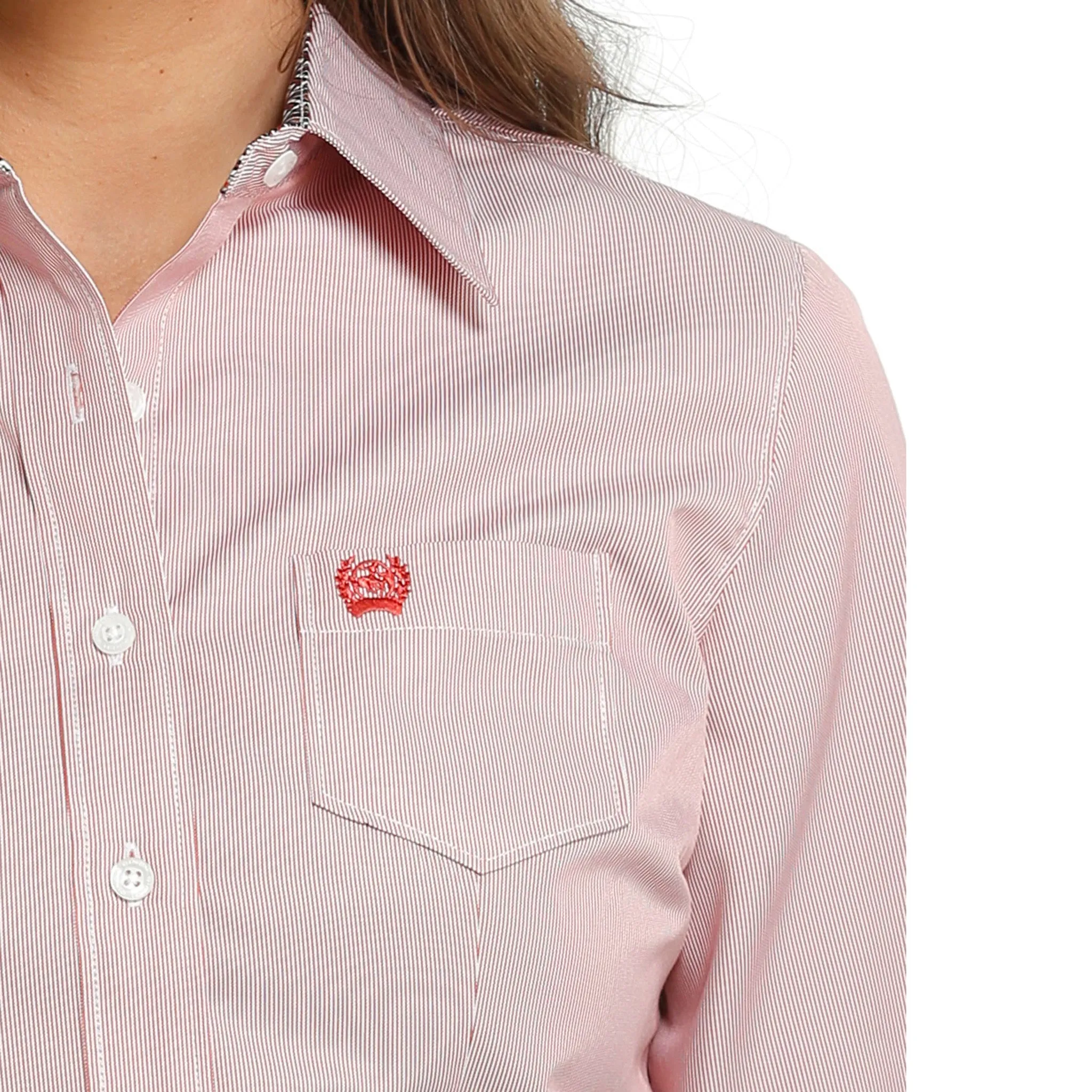 Cinch Women's Red Pinstripe Shirt sold by Western Edge product image thumbnail 4