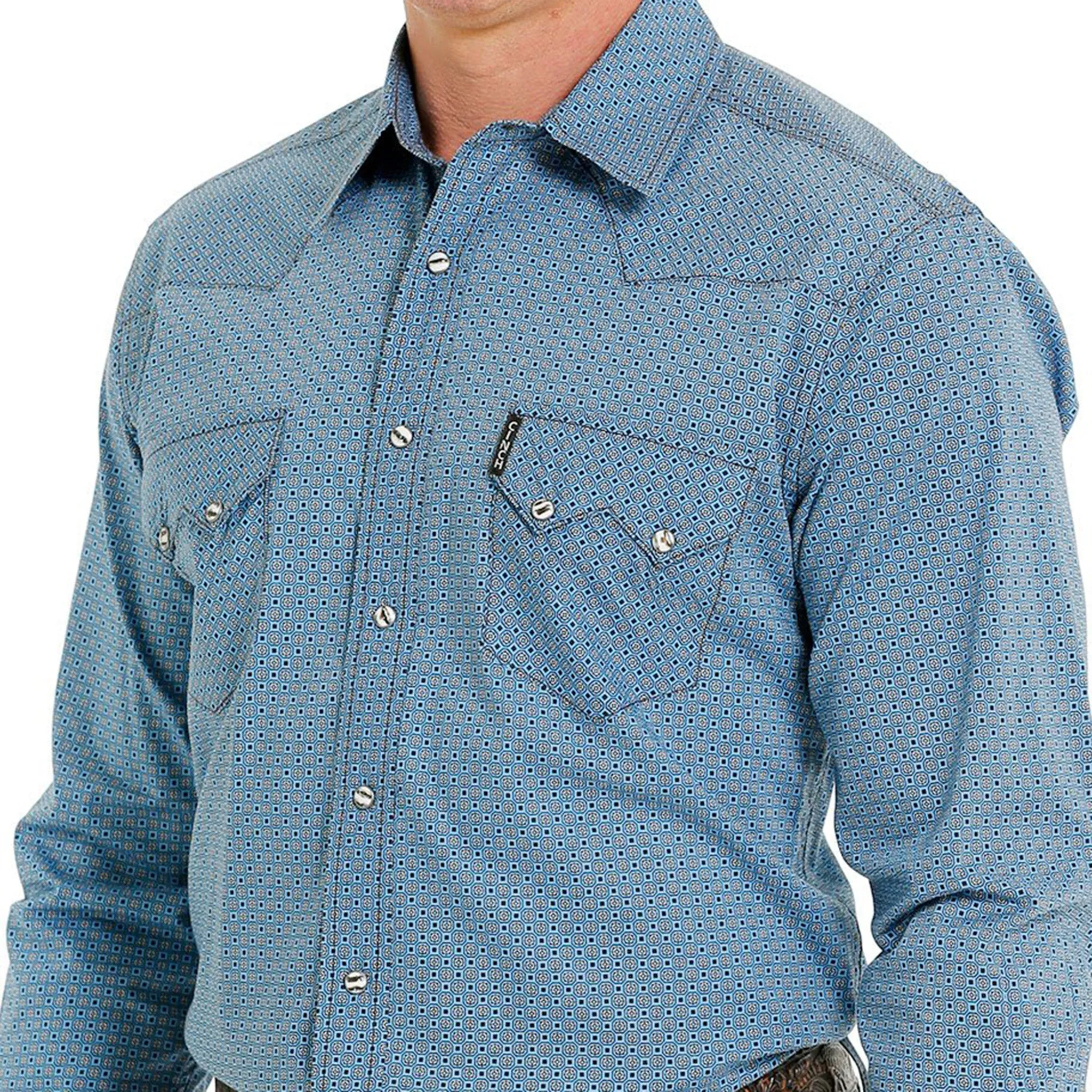 Cinch Men's Blue Print Shirt sold by Western Edge product image thumbnail 3