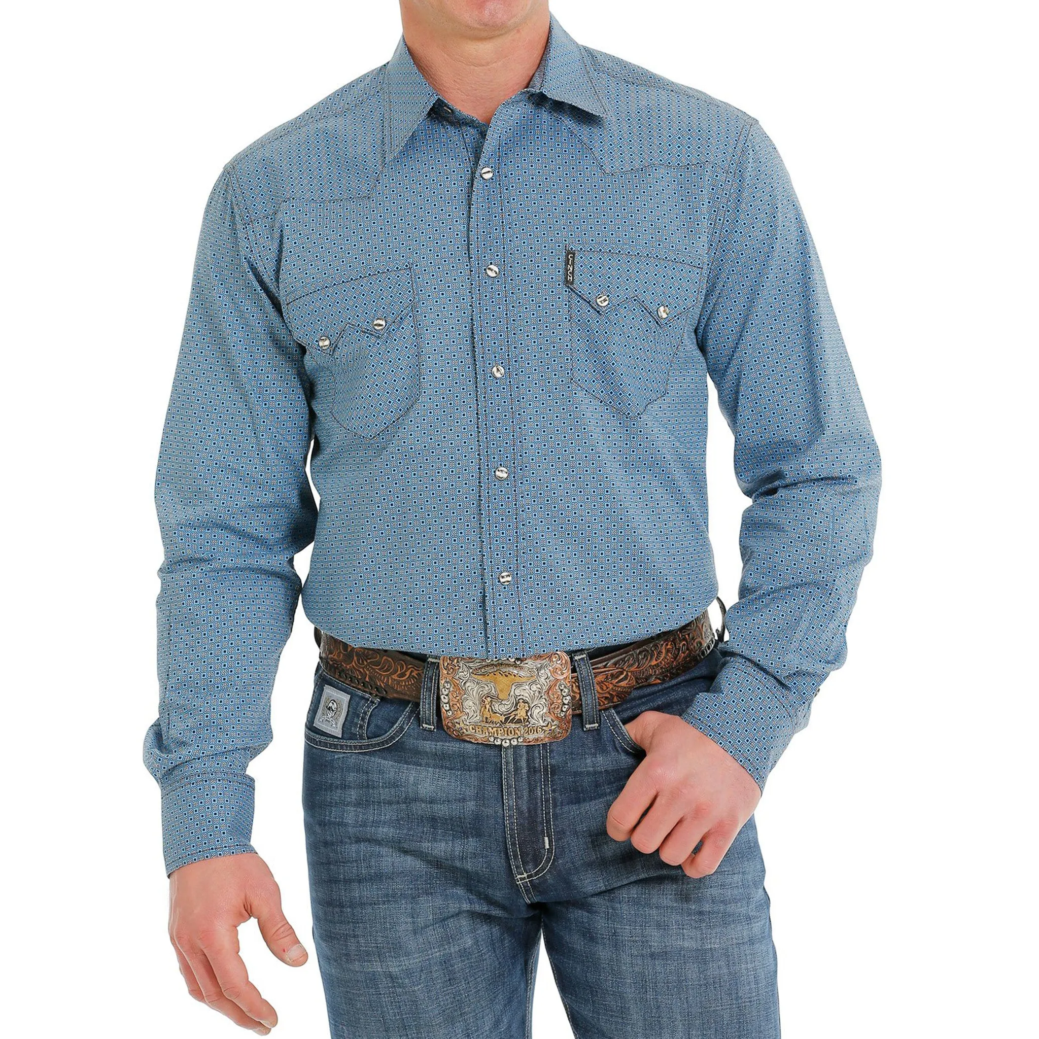 Cinch Men's Blue Print Shirt sold by Western Edge