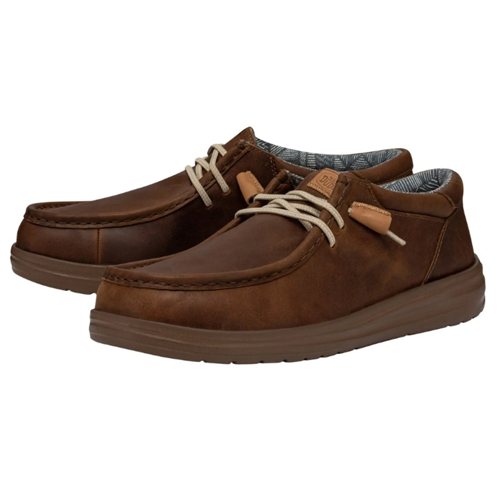 Hey Dude Men's Wally Grip Leather Brown sold by Western Edge
