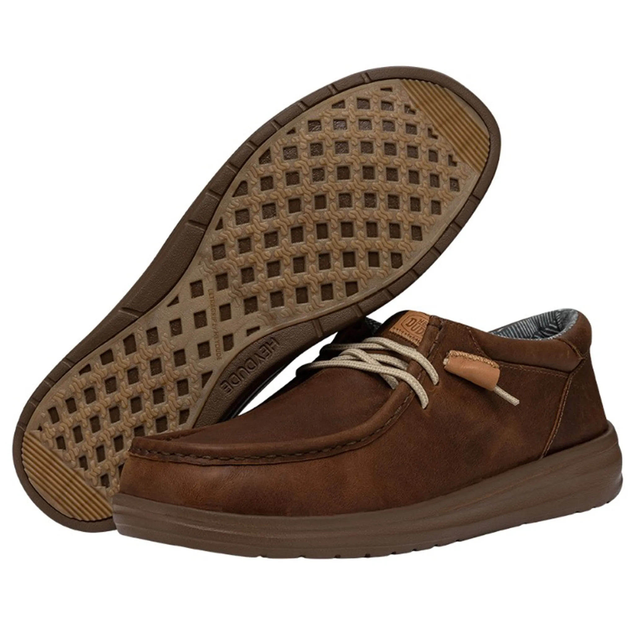 Hey Dude Men's Wally Grip Leather Brown sold by Western Edge product image thumbnail 2