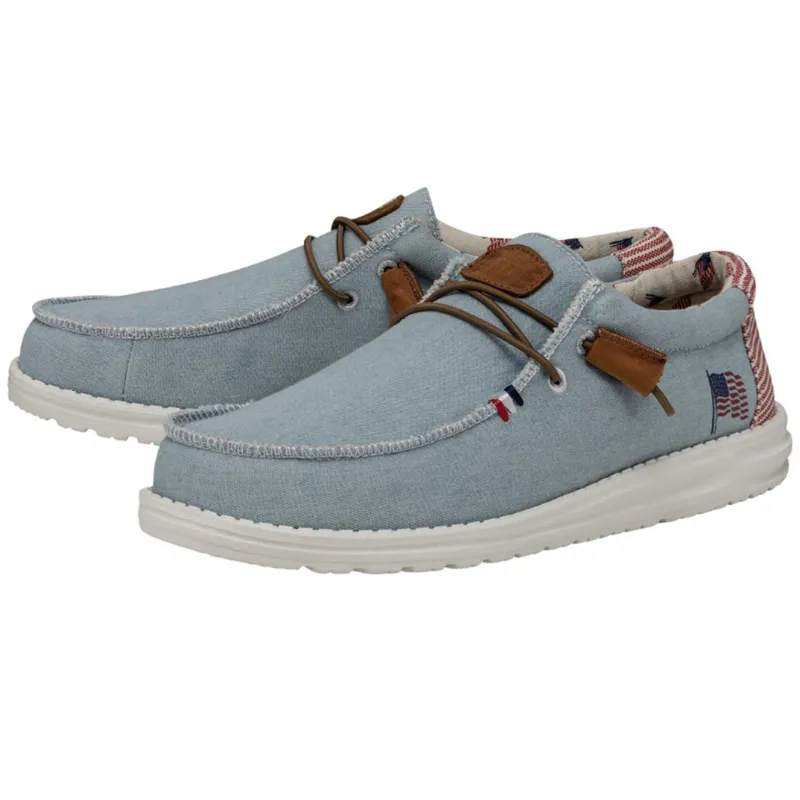 Hey Dude Men's Wally American Denim Stripe made by Hey Dude