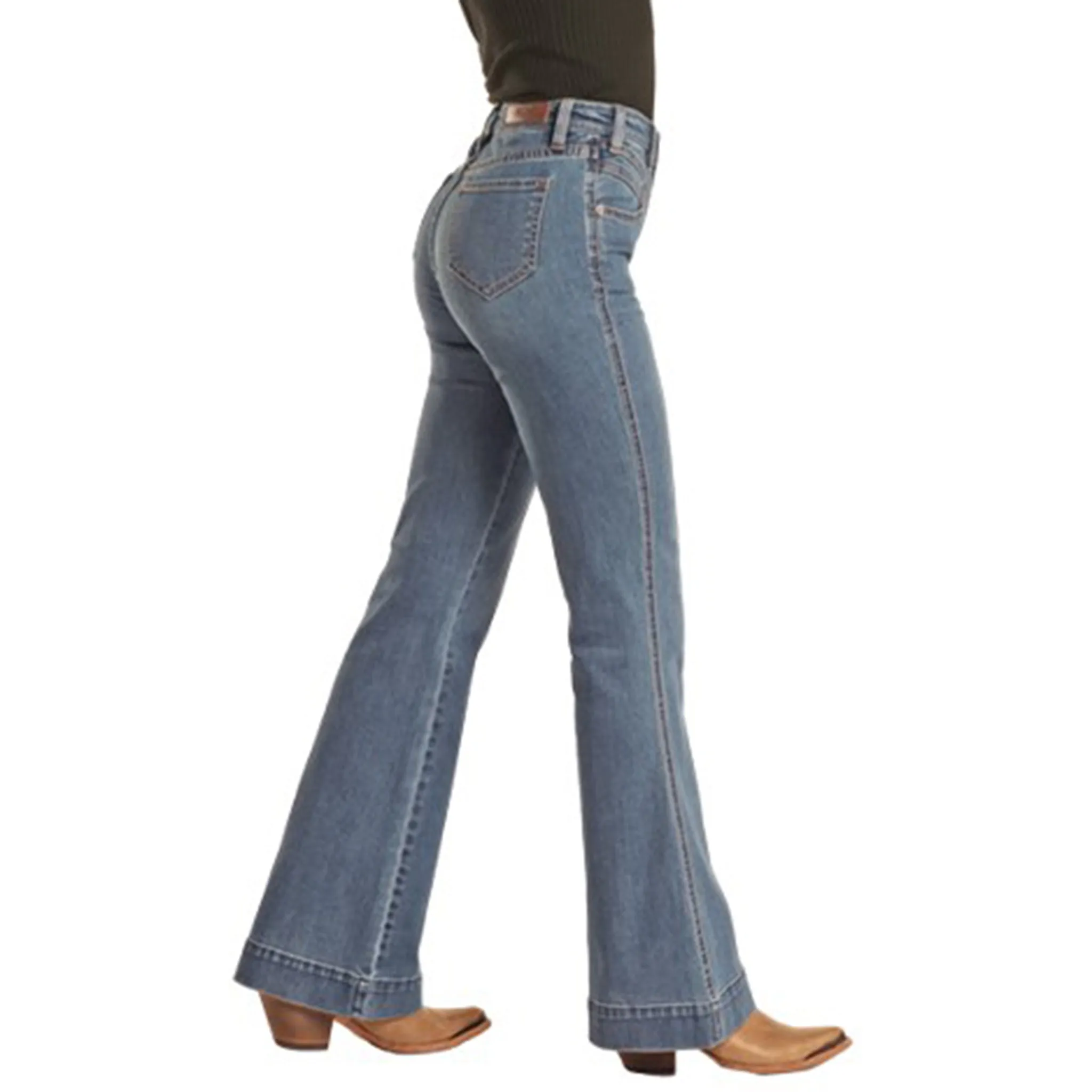 Rock & Roll Women's Vintage Blue Highrise Trouser sold by Western Edge product image thumbnail 2