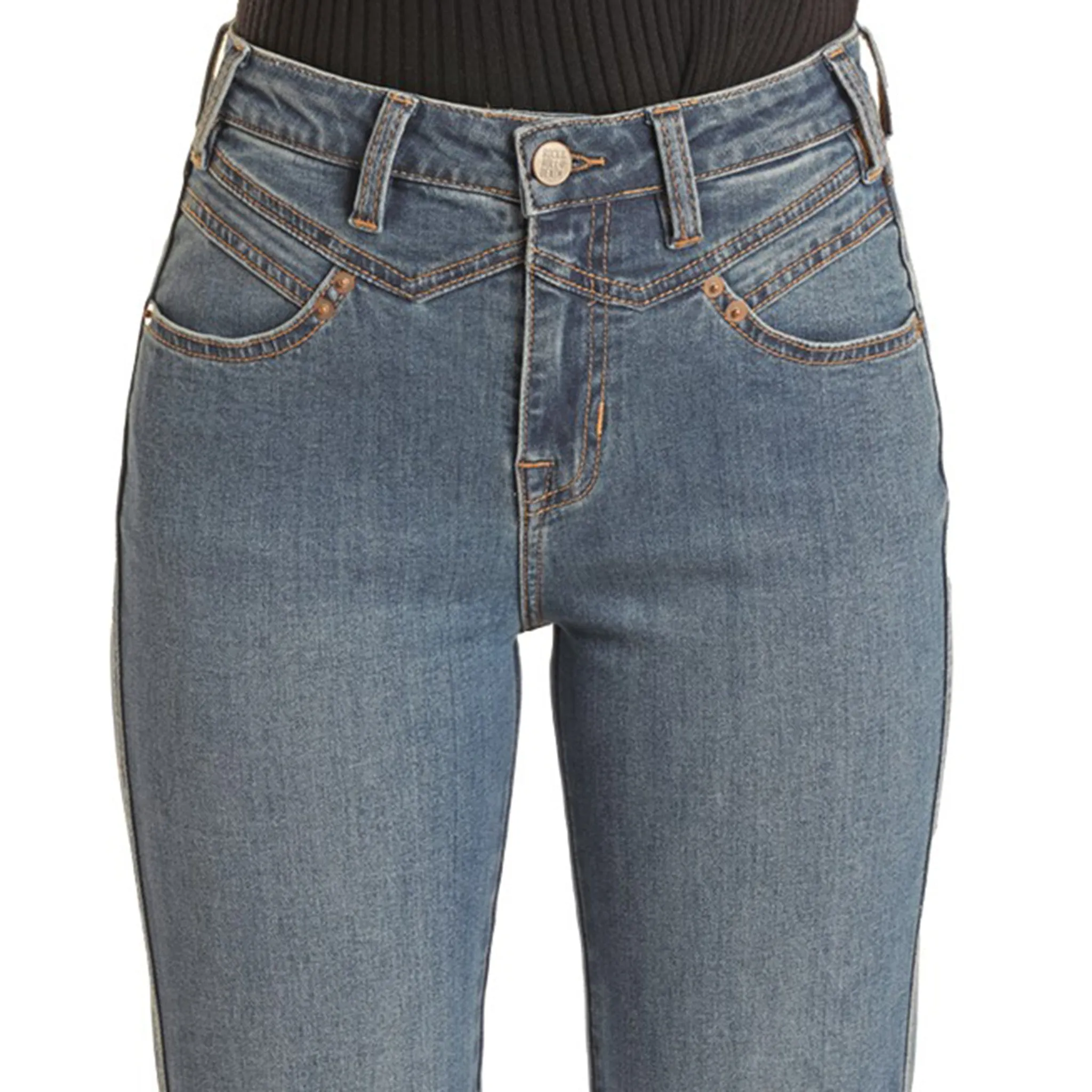 Rock & Roll Women's Vintage Blue Highrise Trouser sold by Western Edge product image thumbnail 4