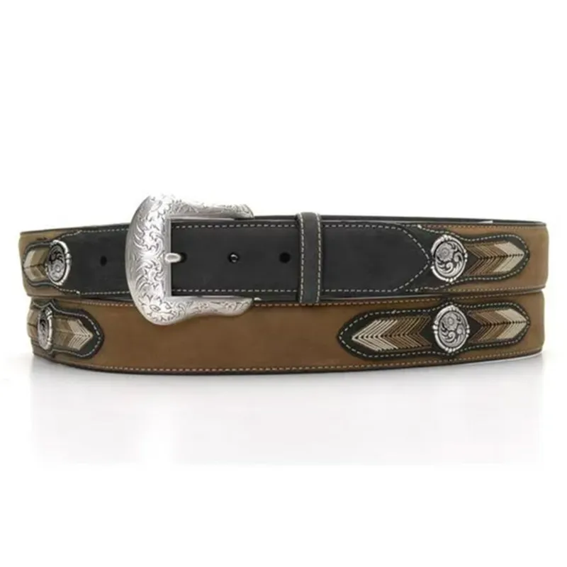 Nocona Men's Black & Brown Lace Belt made by Nocona