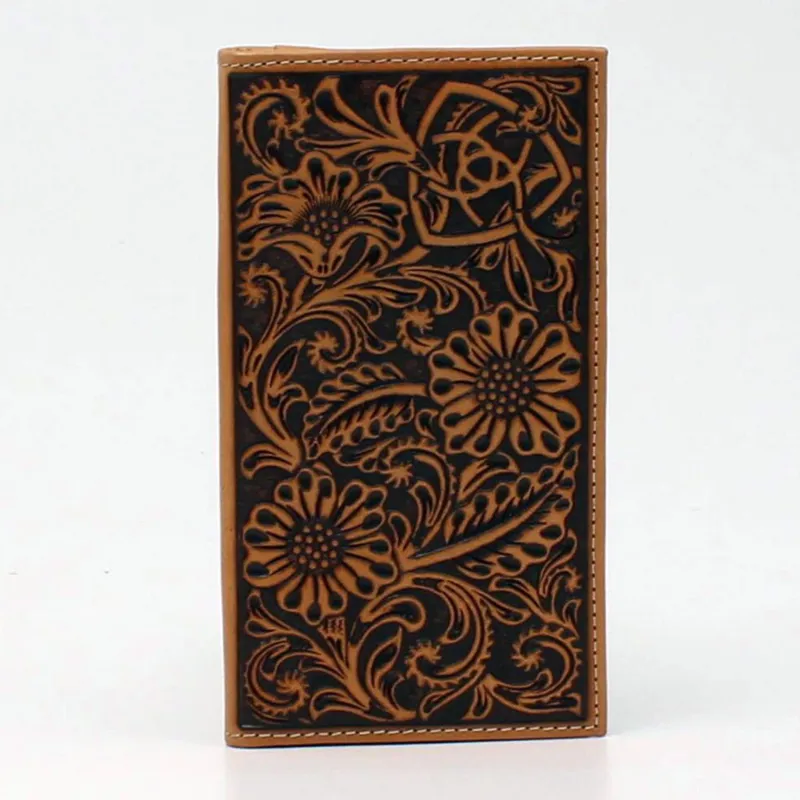 Ariat Men's Embossed Flower Rodeo Wallet made by Ariat