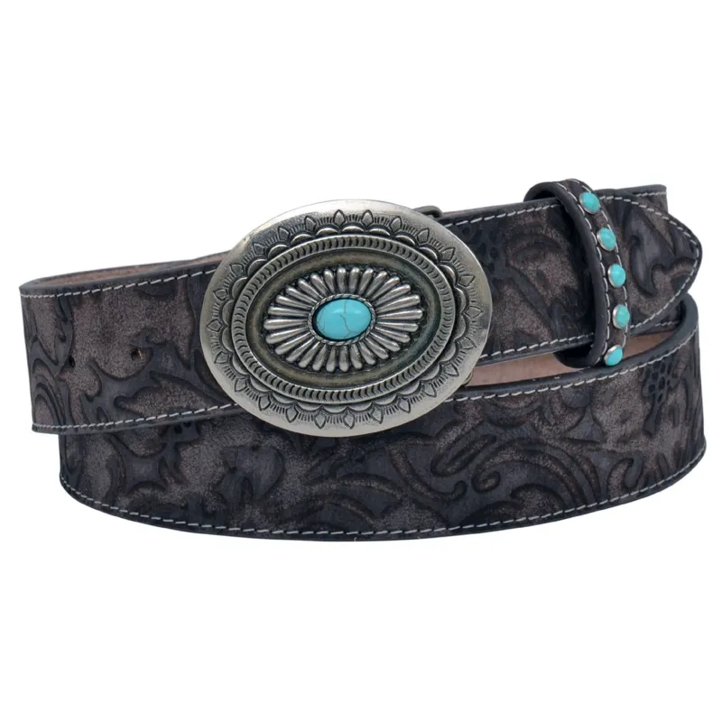 Nocona Women's Brown Floral Belt sold by Western Edge
