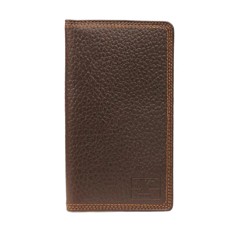 Men's Brown Leather Triple Stitch Checkbook Cover made by Western Edge