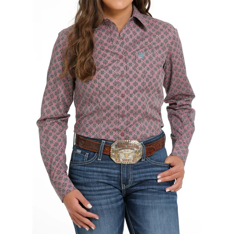 Cinch Women's Pink Print Shirt made by Cinch