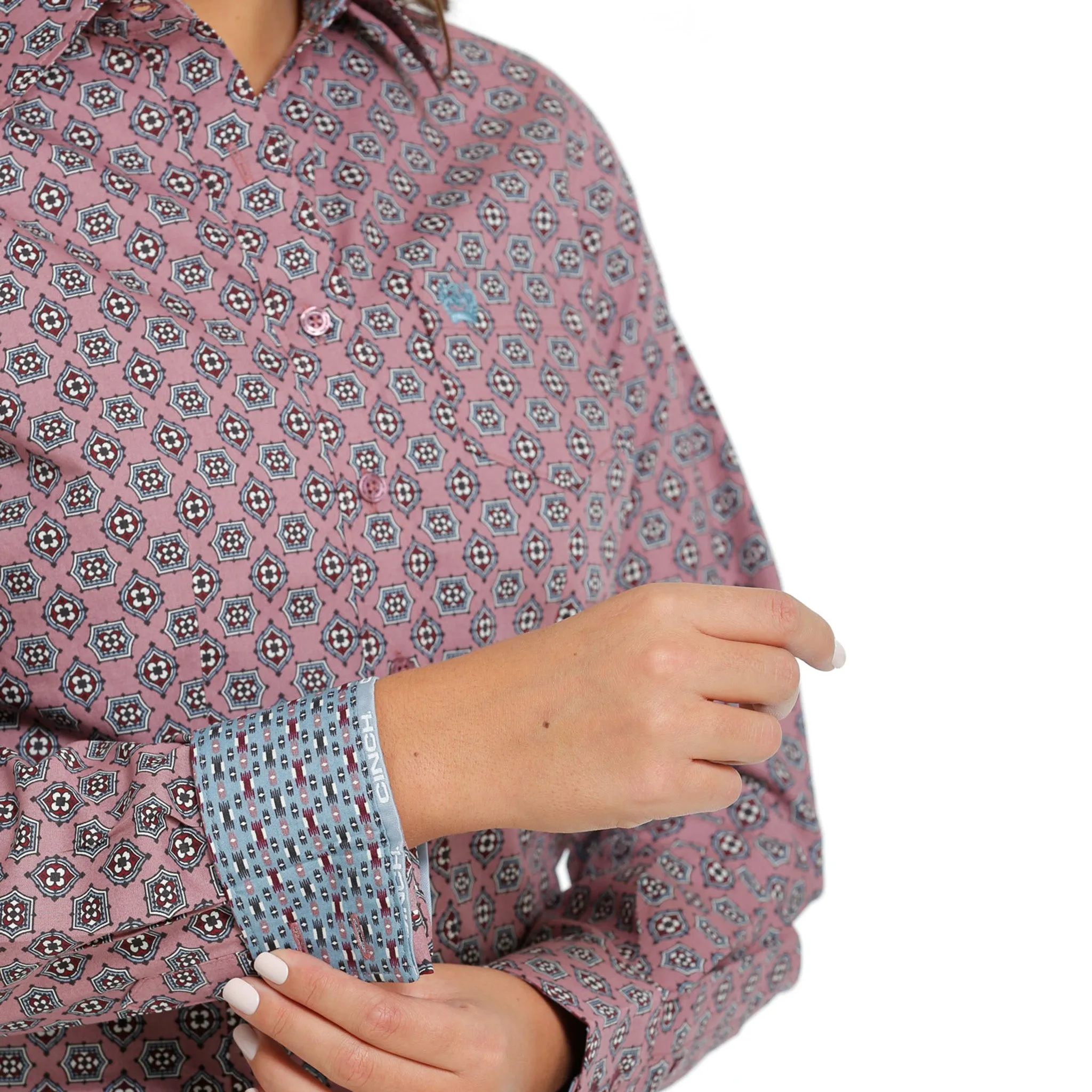 Cinch Women's Pink Print Shirt sold by Western Edge product image thumbnail 4