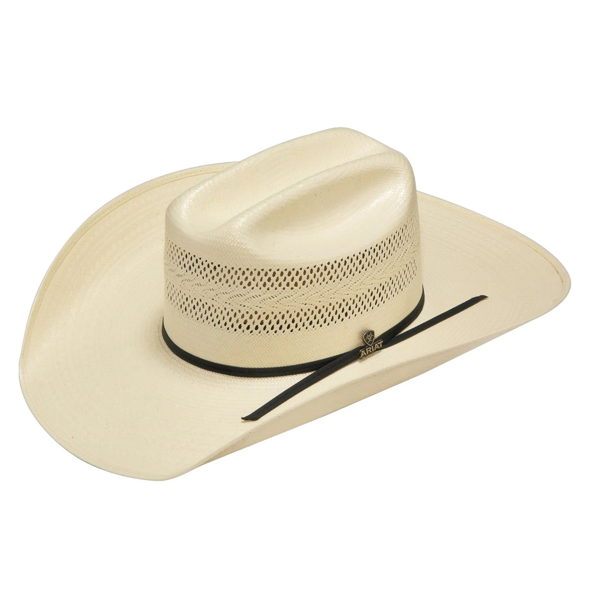 Ariat Natural Straw Vented Crown Hat sold by Western Edge
