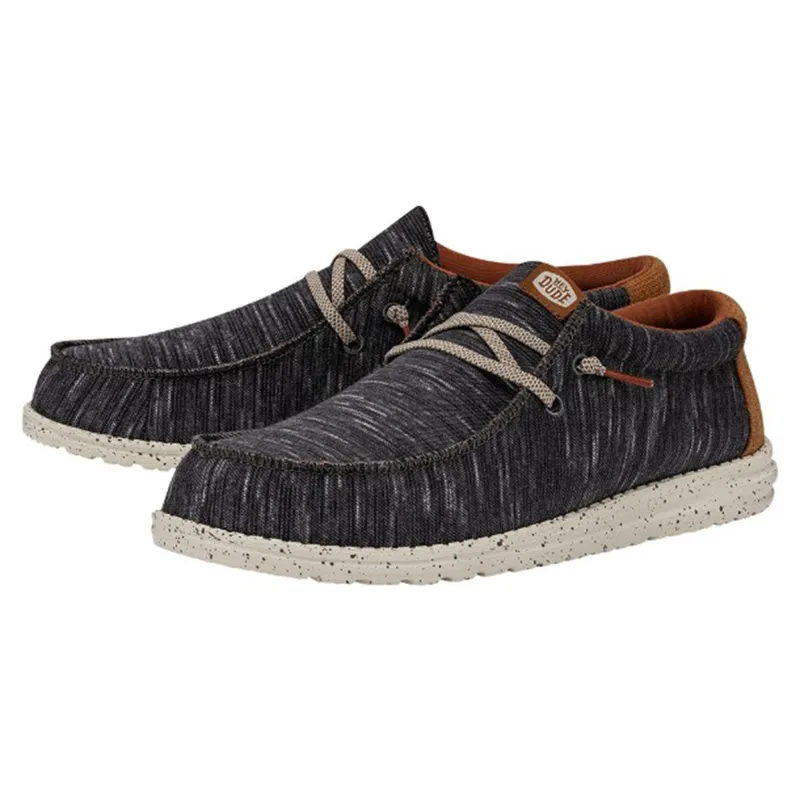 Hey Dude Men's Wally Jersey Charcoal Shoes sold by Western Edge