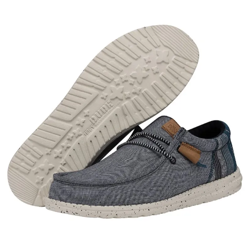 Hey Dude Men's Wally Funk Baja Navy Shoes made by Western Edge
