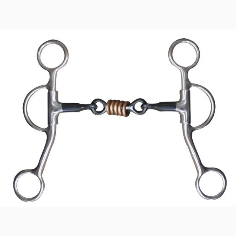 Showman Dogbone Snaffle Bit Copper Rings made by Western Edge