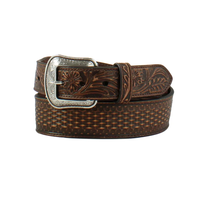3D Men's Floral Basket Belt made by Ariat