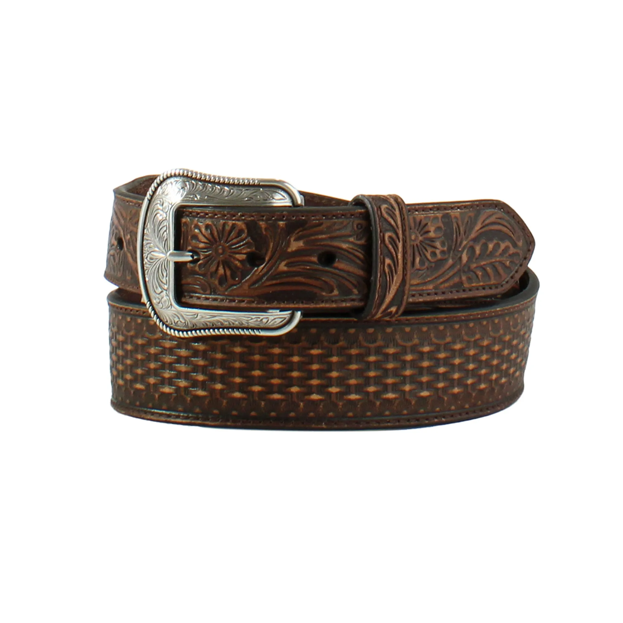 3D Men's Floral Basket Belt sold by Western Edge