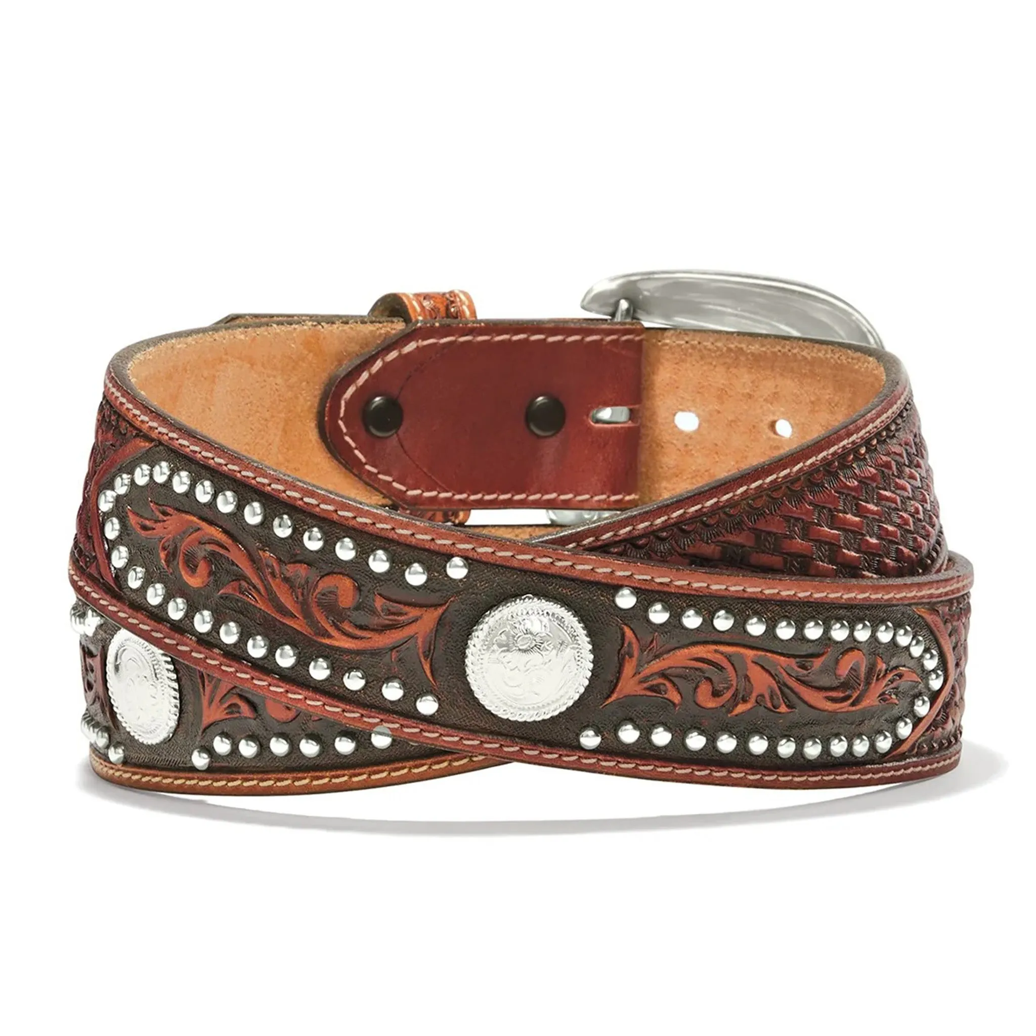 Brighton Men's Tan Rivet Wrangler Belt sold by Western Edge