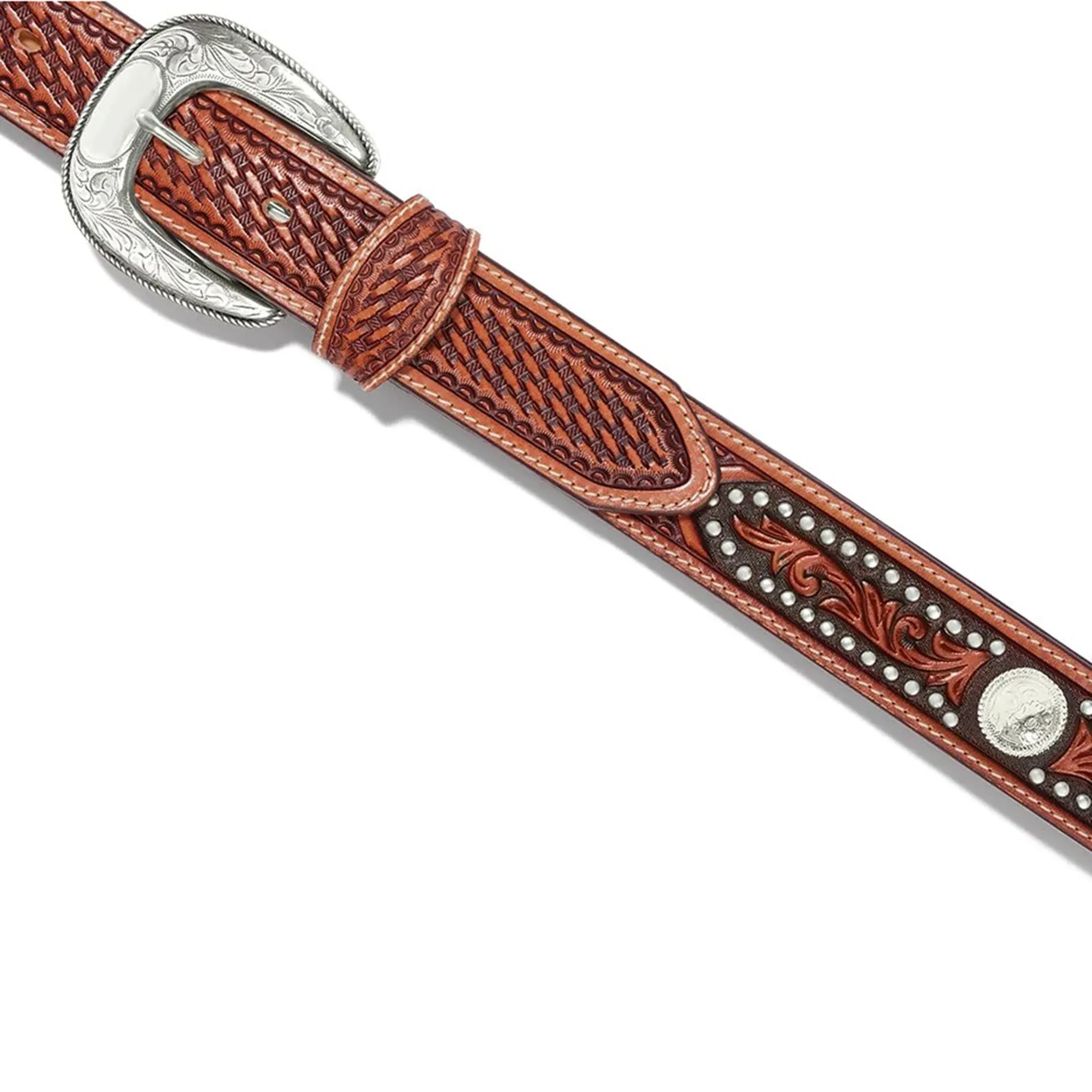Brighton Men's Tan Rivet Wrangler Belt sold by Western Edge product image thumbnail 3