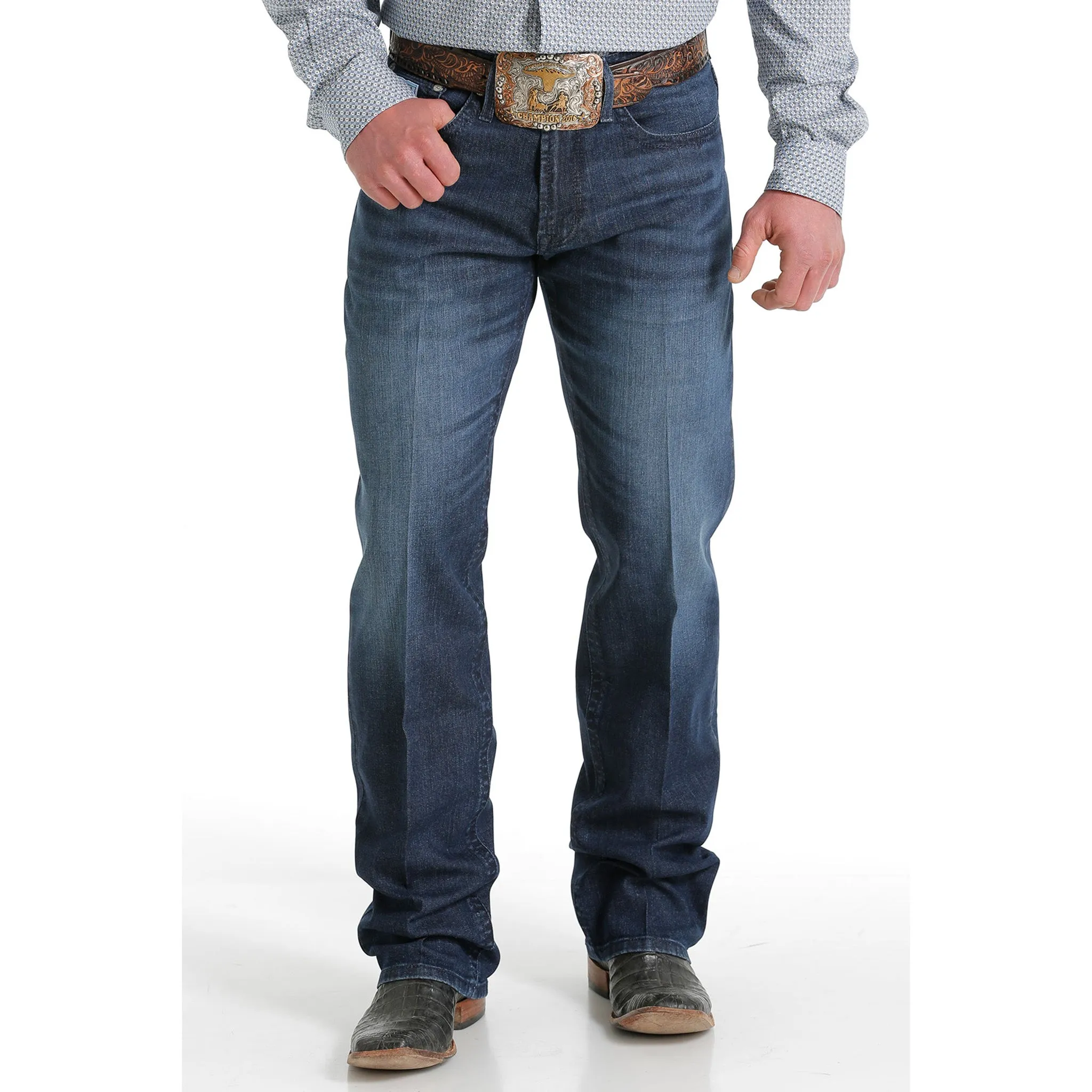 Cinch Men's Dark White Label Performance Denim Jeans sold by Western Edge product image thumbnail 2
