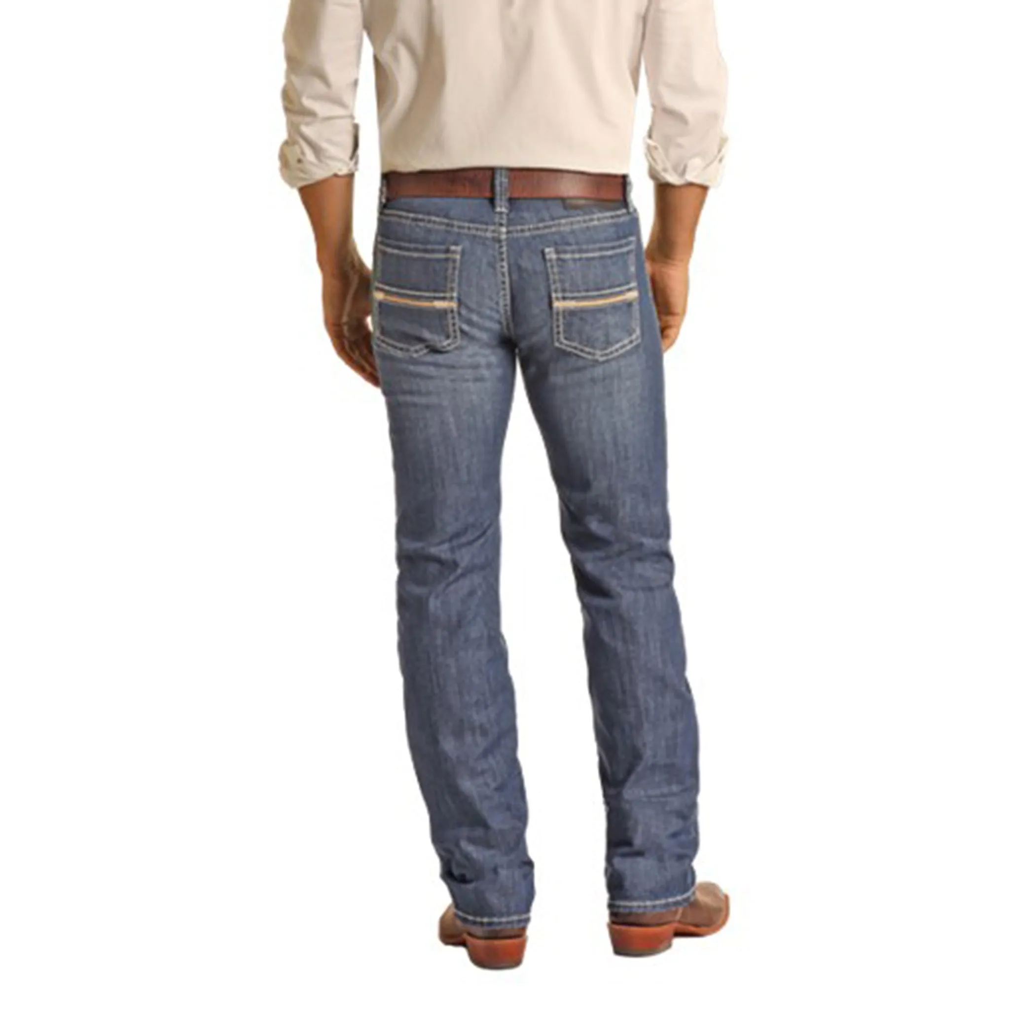 Rock & Roll Cowboy Revolver Straight Dark Vintage Jeans sold by Western Edge