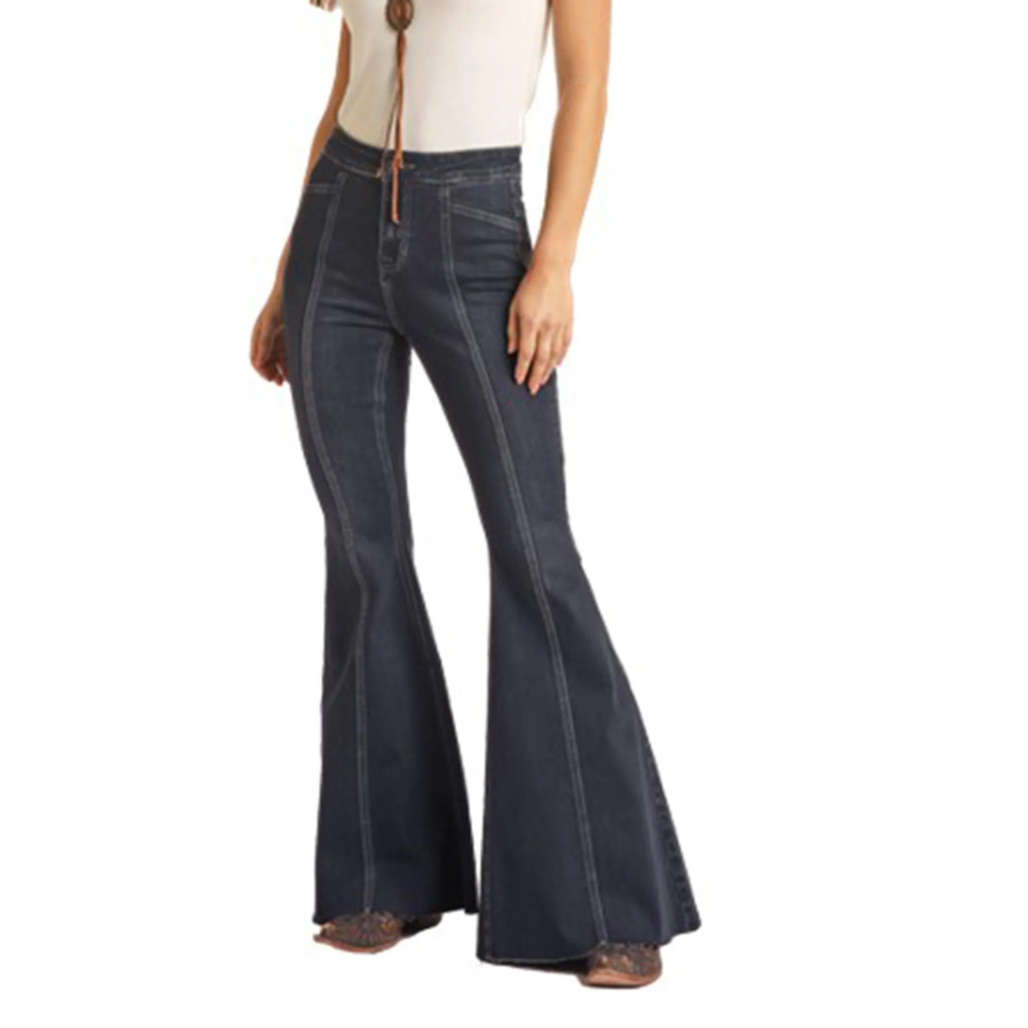 Rock & Roll Cowgirl Front Seam Bell Bottom Jeans sold by Western Edge