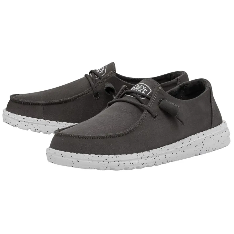 Hey Dude Women's Wendy Slub Canvas Dark Grey Shoes sold by Western Edge